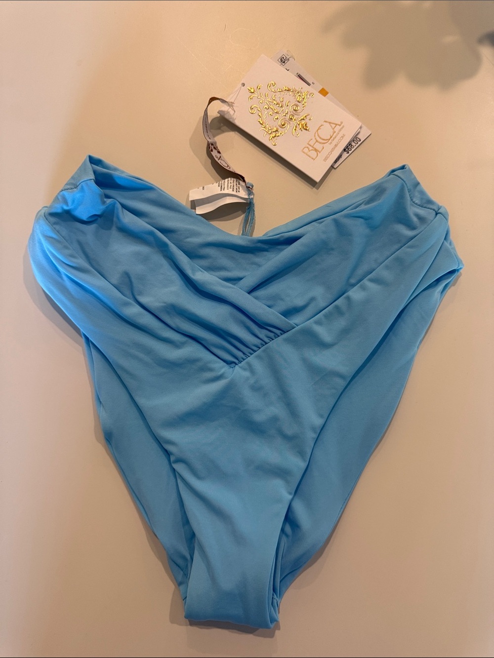 BECCA Light Blue High Waisted Bikini Bottoms